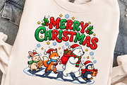Cute Animals Merry Christmas PNG, an Object Graphic by Zahyl Studio (Thumbnail 4 of 7)