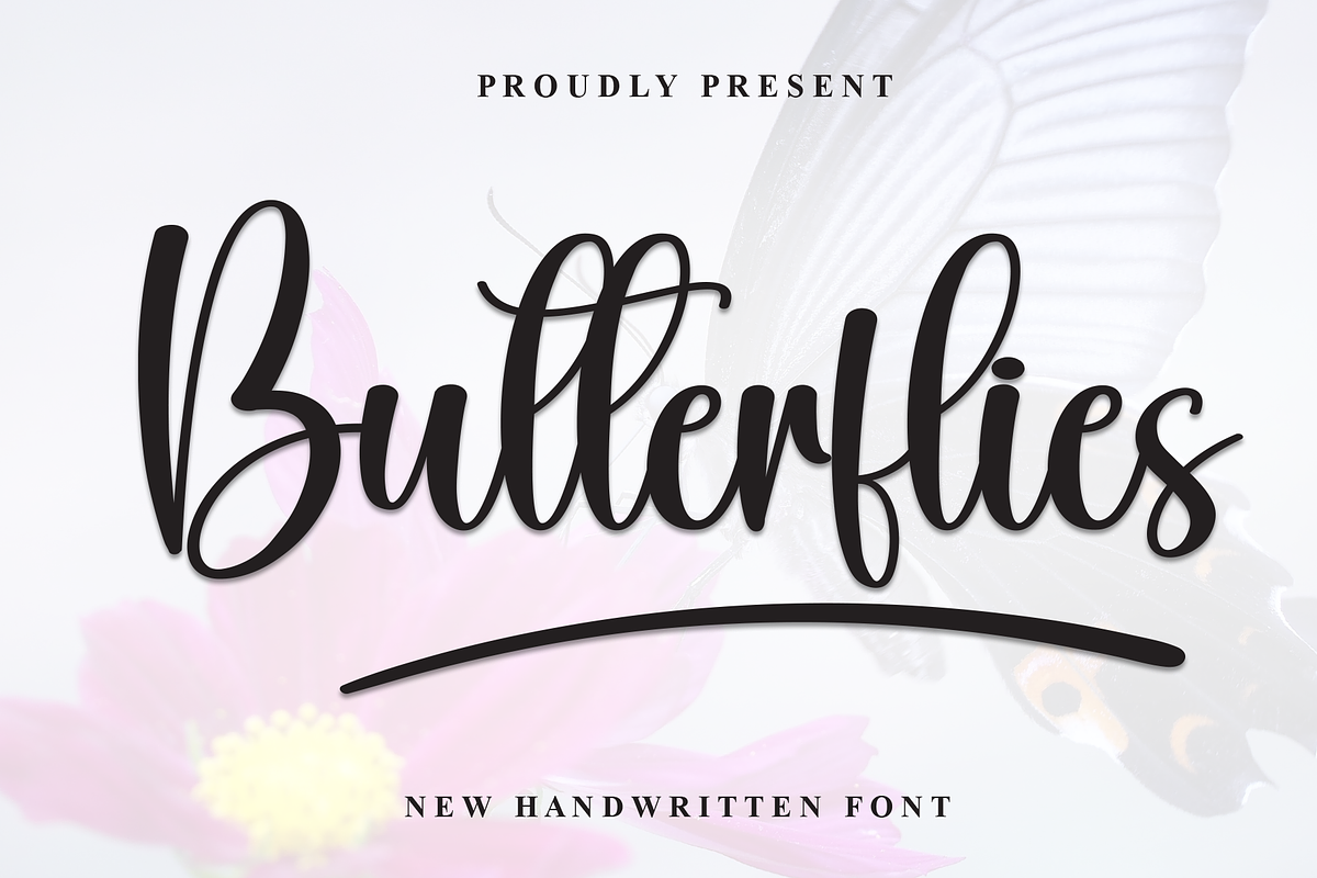 Butterflies | Script Font, a Handwritten Font by Scratchones (Photo 1 of 9)