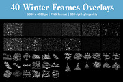Snowflake Border Overlays, an Object Graphic by DreamyOverlay (Thumbnail 6 of 6)