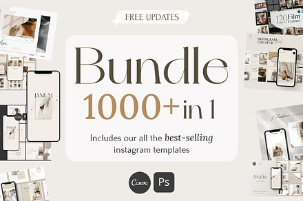 BUNDLE Instagram 1000+, a Social Media Template by Simple có