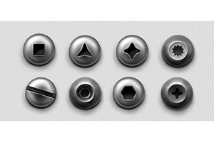 Metal screws and bolts with, an Object Illustration by art PVP - market