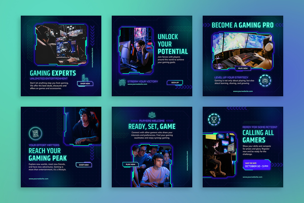 Gaming and eSports Banner Templates, a Social Media Template by Brandify Studio (Photo 1 of 4)