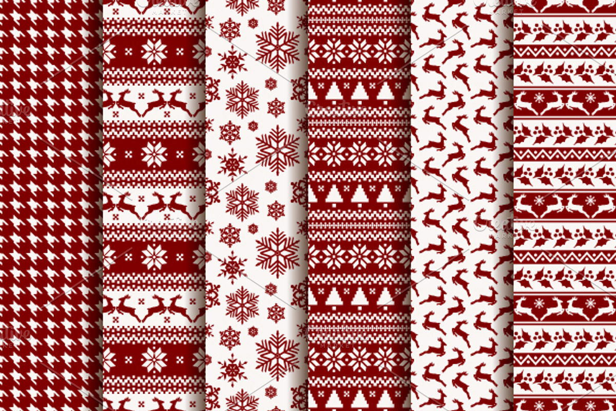 Christmas seamless pattern set., a Pattern Graphic by JuliaMalinovskaya (Photo 2 of 4)