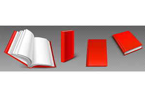 3d open red book set from different, an Object Illustration by art PVP - market