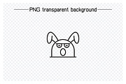 Cute Rabbit Emoticons Illustrations, an Outline Icon by Designfour (Thumbnail 5 of 7)