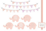 Girls Pastel Elephants and Patterns, an Illustration by Amanda Ilkov (Thumbnail 2 of 3)