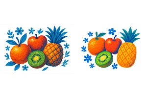 Colorful fruit arrangement featuring, a Food Illustration by ZinetroN