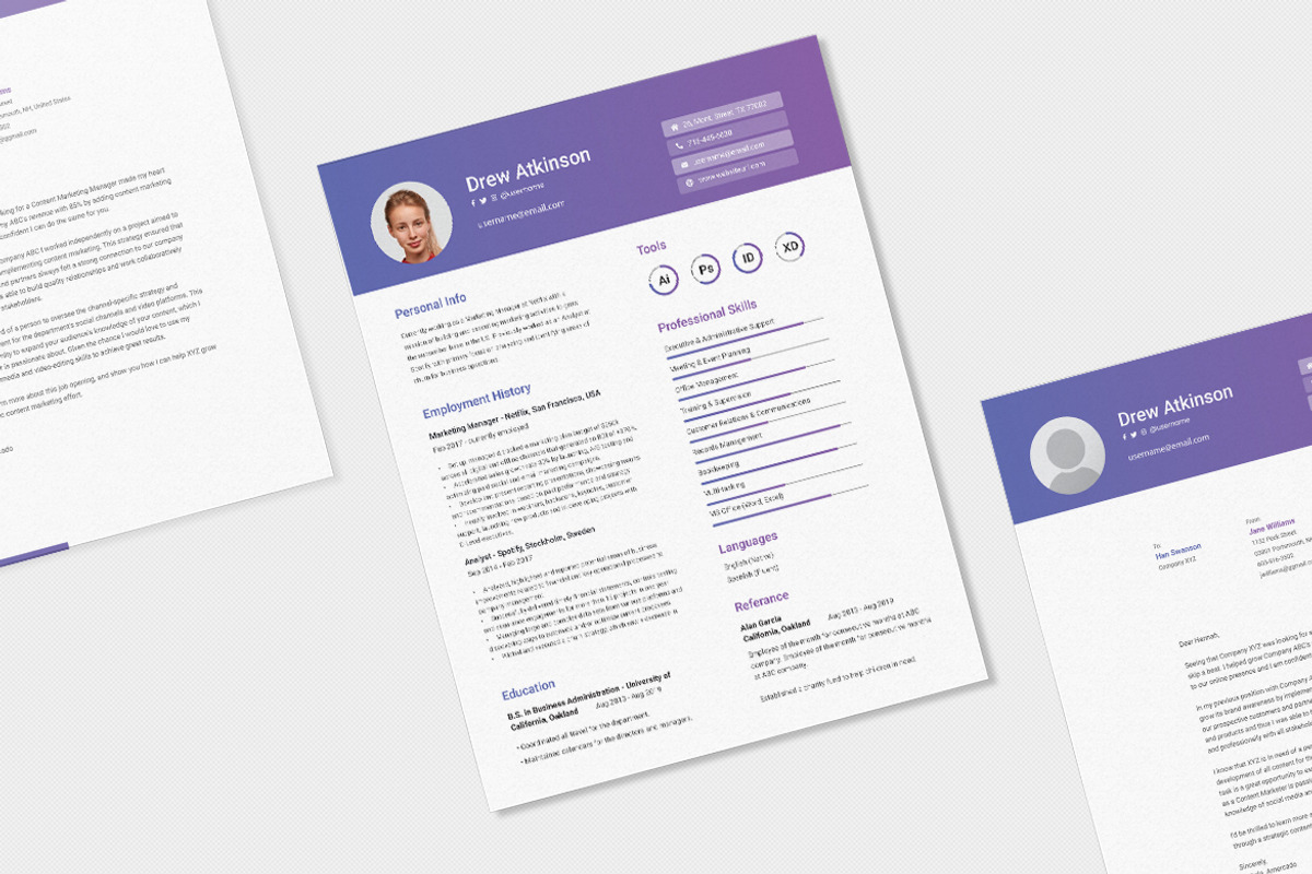 Modern Marketing Manager Resume, a Resume Template by iDoodle Studio (Photo 2 of 4)