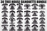 Tree House Silhouette SVG Bundle, an Illustration by jahid234 (Thumbnail 1 of 31)