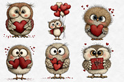 Valentine sweet owl clipart, an Illustration by Designworld (Thumbnail 3 of 6)