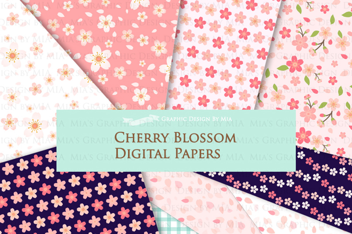 Cherry Blossom Flower Set, an Illustration by Mia's Graphic Design (Photo 9 of 9)