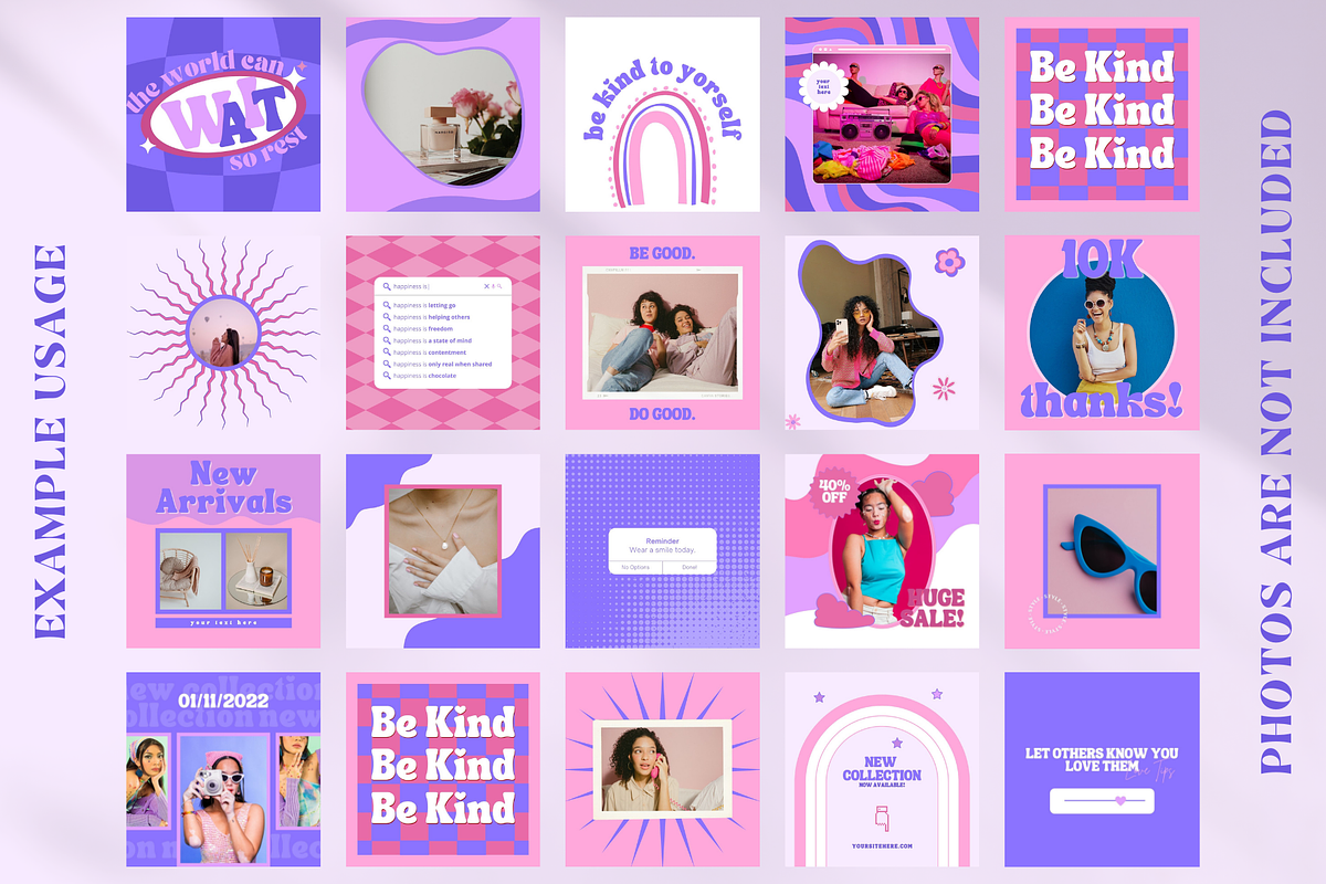 Retro Instagram Post Templates Canva, a Social Media Template by Boltik Studio (Photo 6 of 10)