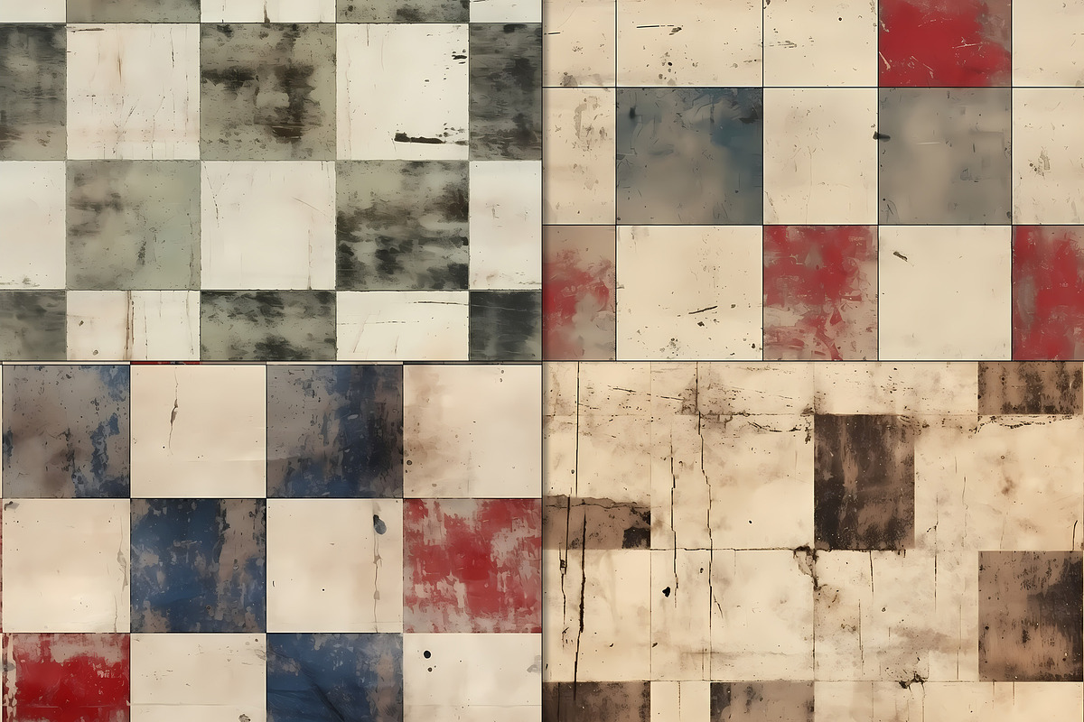 20 Seamless Grunge Chessboard Set, a Pattern Graphic by Nordic Design (Photo 7 of 9)