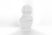 Cartoon I Heart Mom Cupcake Mockup, a Merchandise Mockup by Qaleb Studio (Thumbnail 2 of 2)