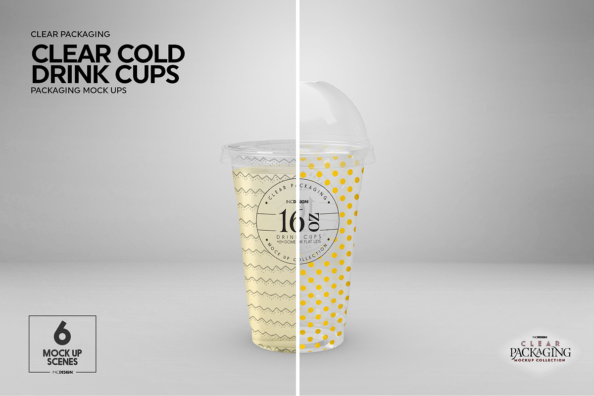Clear Cold Drink Cups Mockup, a Cups & Container Mockup by INCDesign (Photo 14 of 20)