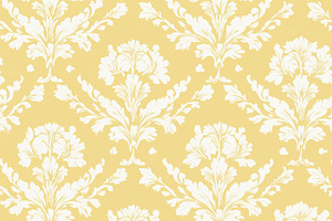 Seamless pattern, seamless damask pattern with white ornate flor, a Pattern Graphic by Studio ANNA