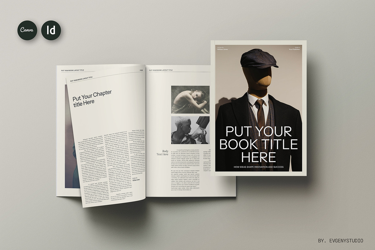 A4 Book Design Template | CANVA, a Brochure Template by evgenystudio (Photo 1 of 5)