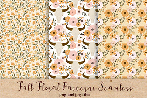 Fall Floral Patterns Seamless