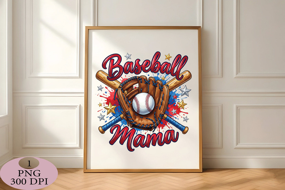 Baseball Mama Sublimation PNG, an Illustration by Daily.Designs (Photo 4 of 5)