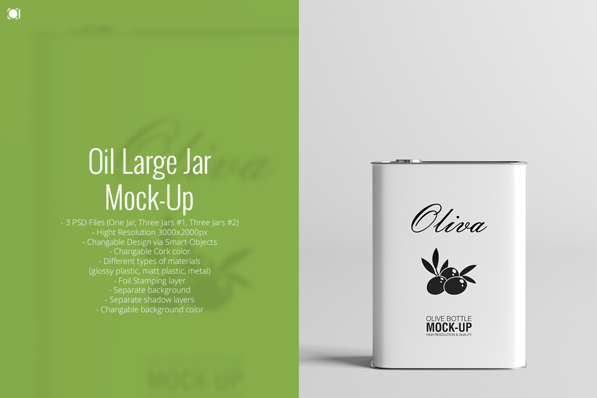 Oil Large Jar Mock-Up, a Packaging Mockup by AY Mock-Ups (Photo 1 of 7)