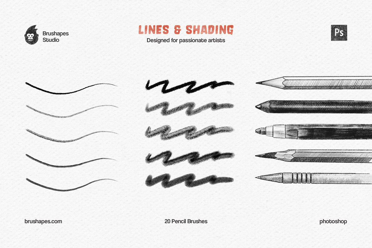 Pencil Party Photoshop Brushes, a Brushes & More by brushapes.com (Photo 2 of 10)
