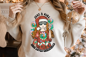 Hippie Girl Christmas Sublimation