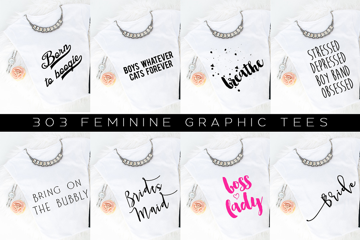Big Bundle-Feminine Graphic Tees, a Background Graphic by iloladesign (Photo 4 of 36)