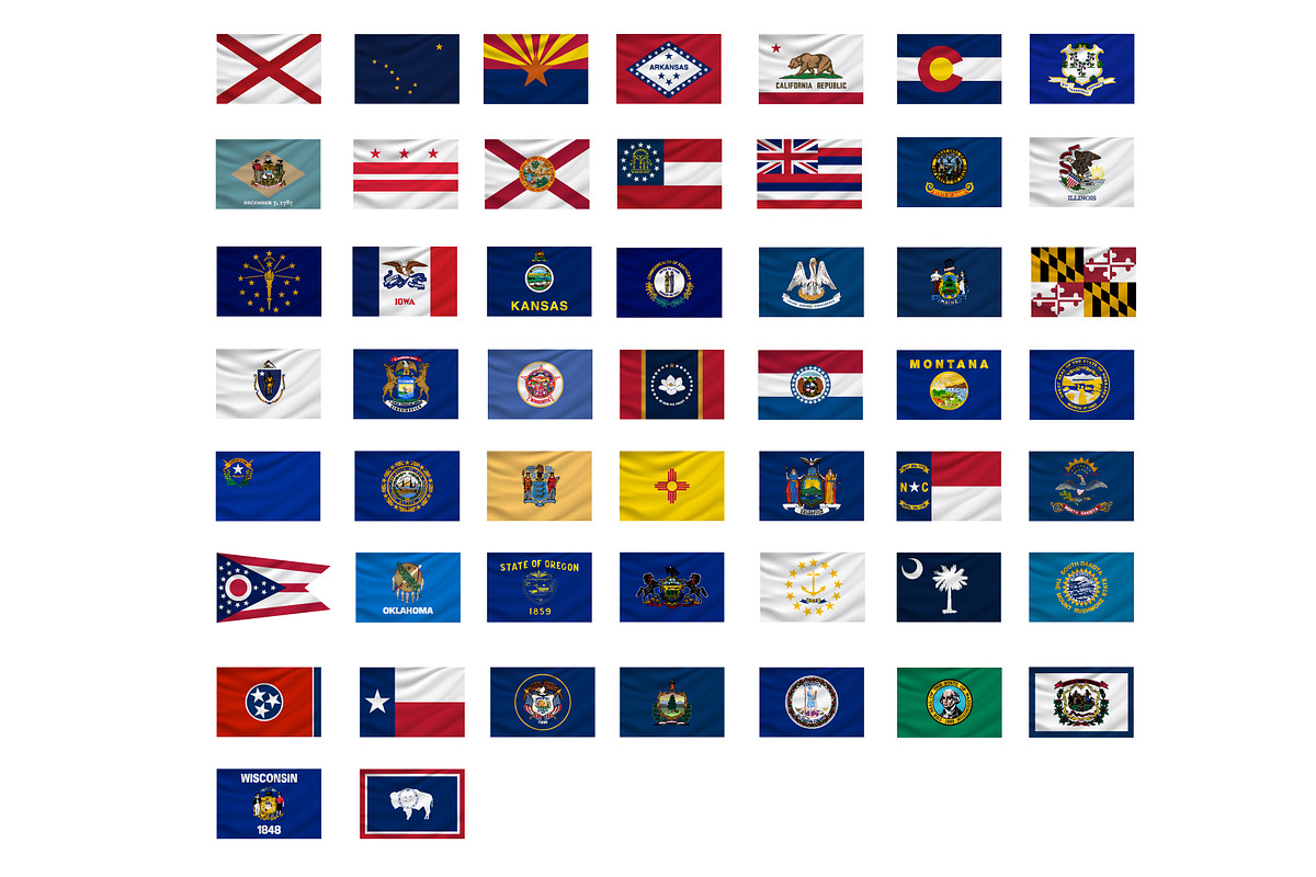 Vector US State Flags, an Object Graphic by Loudoun Design Co.