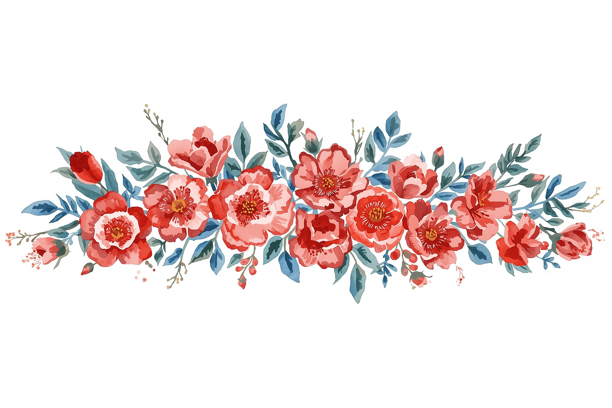 Spring Watercolor Flowers, an Illustration by jahid234 (Photo 12 of 15)