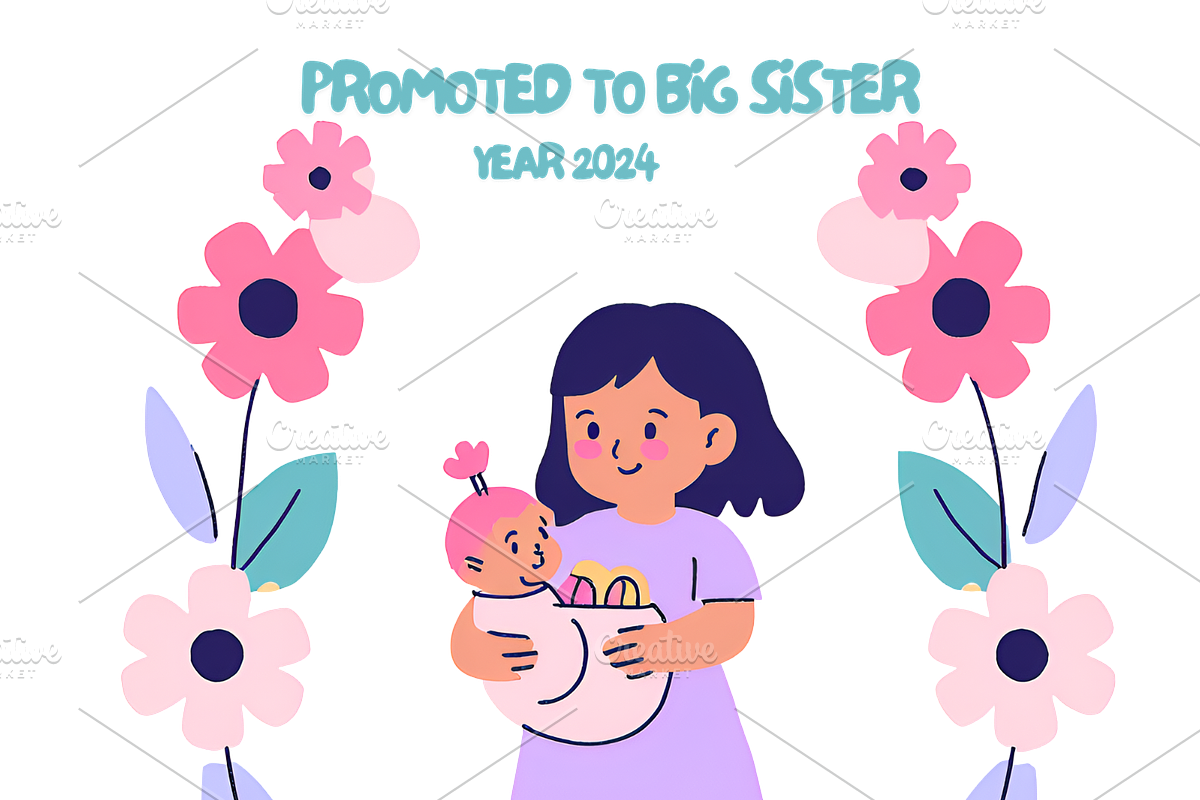 Promoted to Big Sister Year 2024, a Stationery Template by Nhance (Photo 1 of 3)
