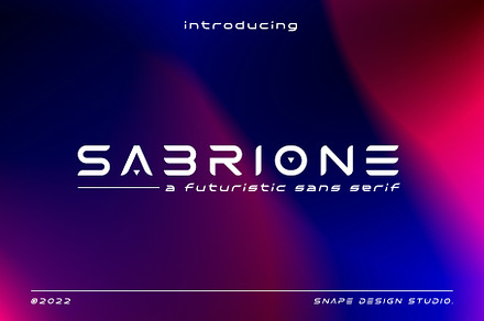 Sabrione – Futuristic Font, a Font by Snape Design Studio
