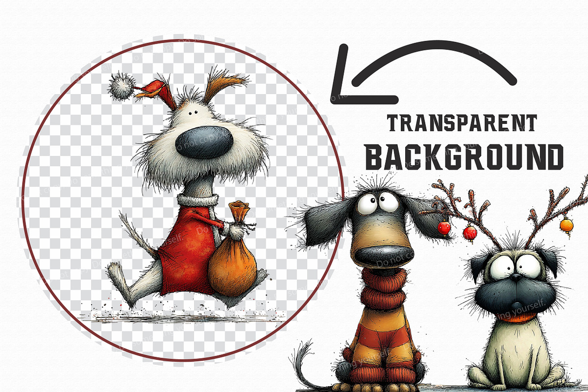 Quirky Christmas Dog Clipart, an Illustration by Libby Wishes (Photo 2 of 7)