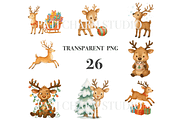 26 Reindeer Clipart, an Animal Illustration by Pati Charm Studio (Thumbnail 3 of 8)
