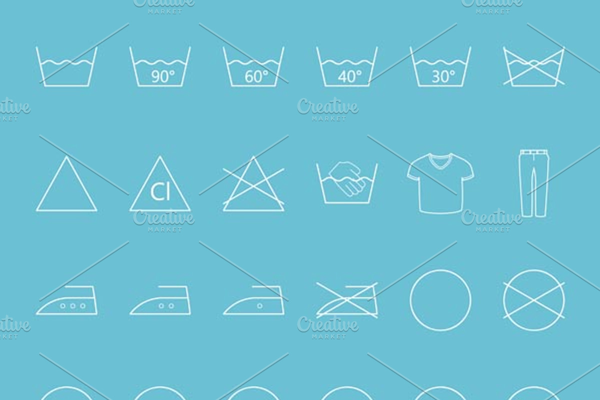 Washing and ironing icons set, an Icon by Equipoise