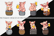 Pig Beer Day Clipart, a Graphic by Artnoy (Thumbnail 2 of 5)
