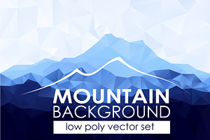 Mountains low poly vector collection