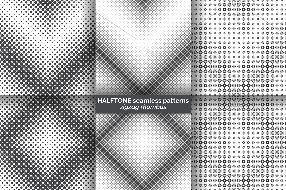 Halftone seamless patterns, a Pattern Graphic by pattern shop (Photo 1 of 7)