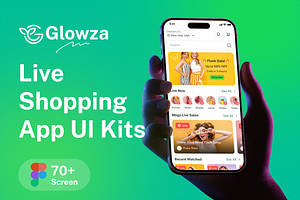 Live Shopping Mobile App Figma UI, an UI Kit Template by RiveupDigital