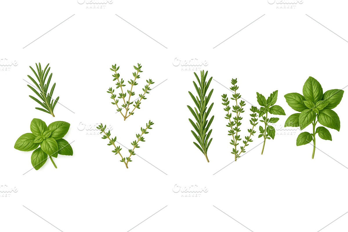 Fresh herbs displayed showcasing, a Food Illustration by ZinetroN