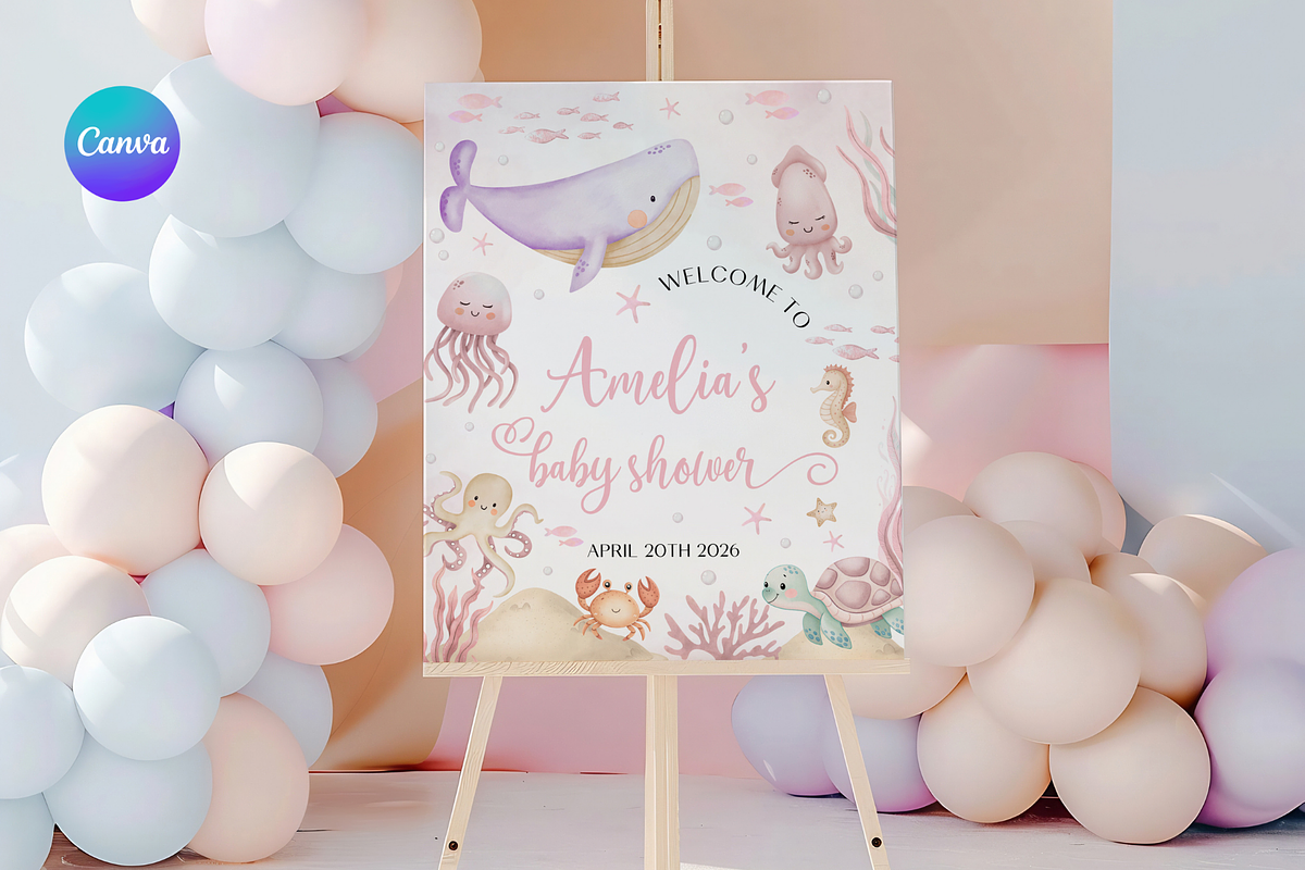 Under The Sea Welcome Poster, a Poster Template by Digital_Mind (Photo 1 of 2)