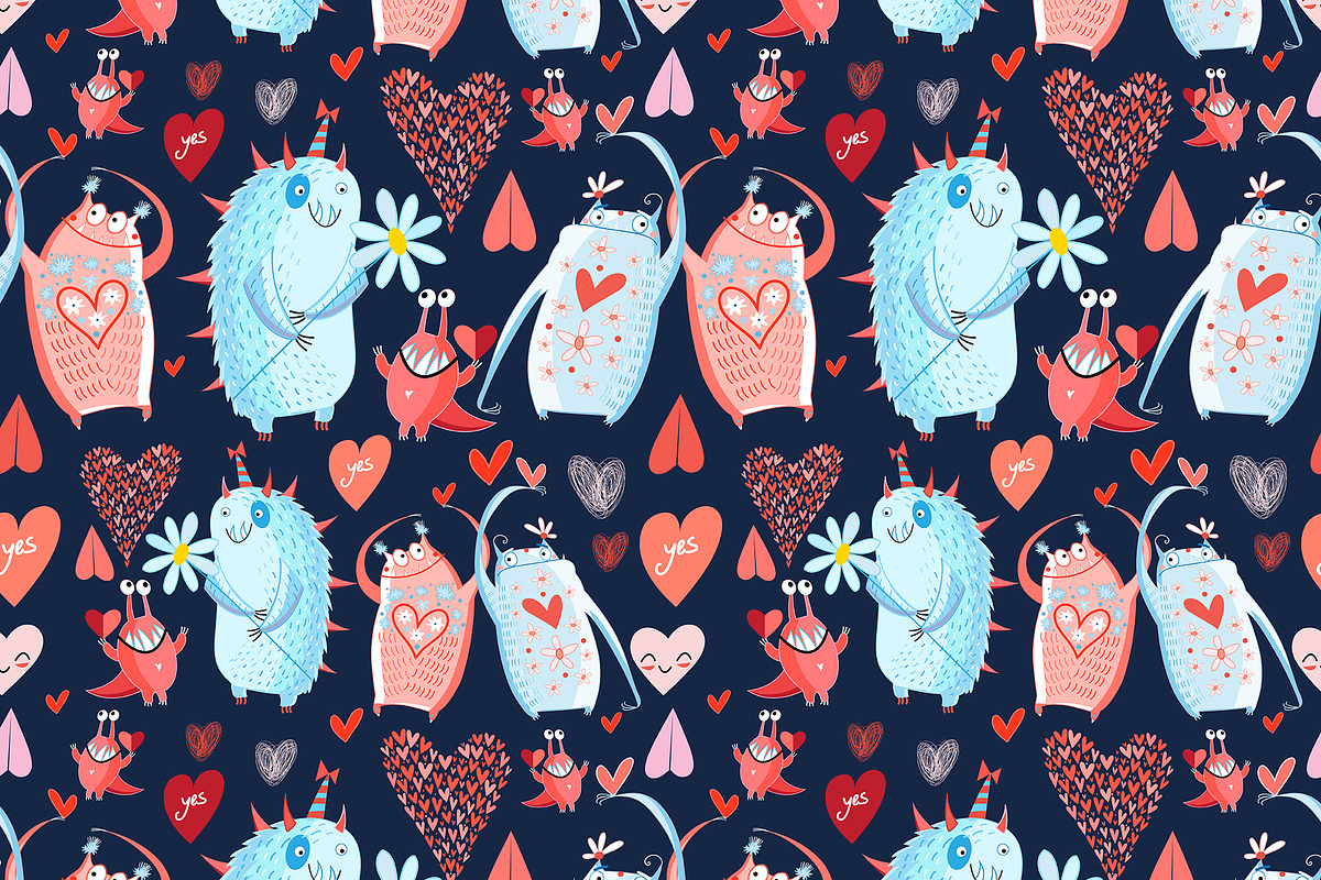 Funny colorful monsters, a Pattern Graphic by Tanor (Photo 4 of 16)