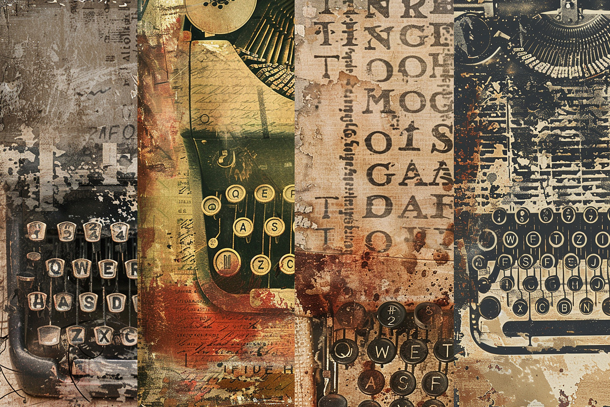 Grunge Letters Number Digital Papers, a Background Graphic by BonaDesigns (Photo 5 of 5)