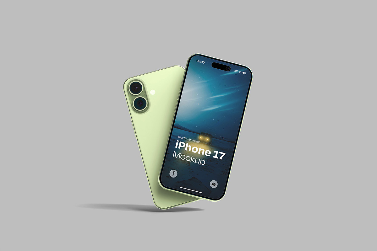 iPhone 17 Mockup, an iPhone Mockup by graphicsecond (Photo 6 of 6)