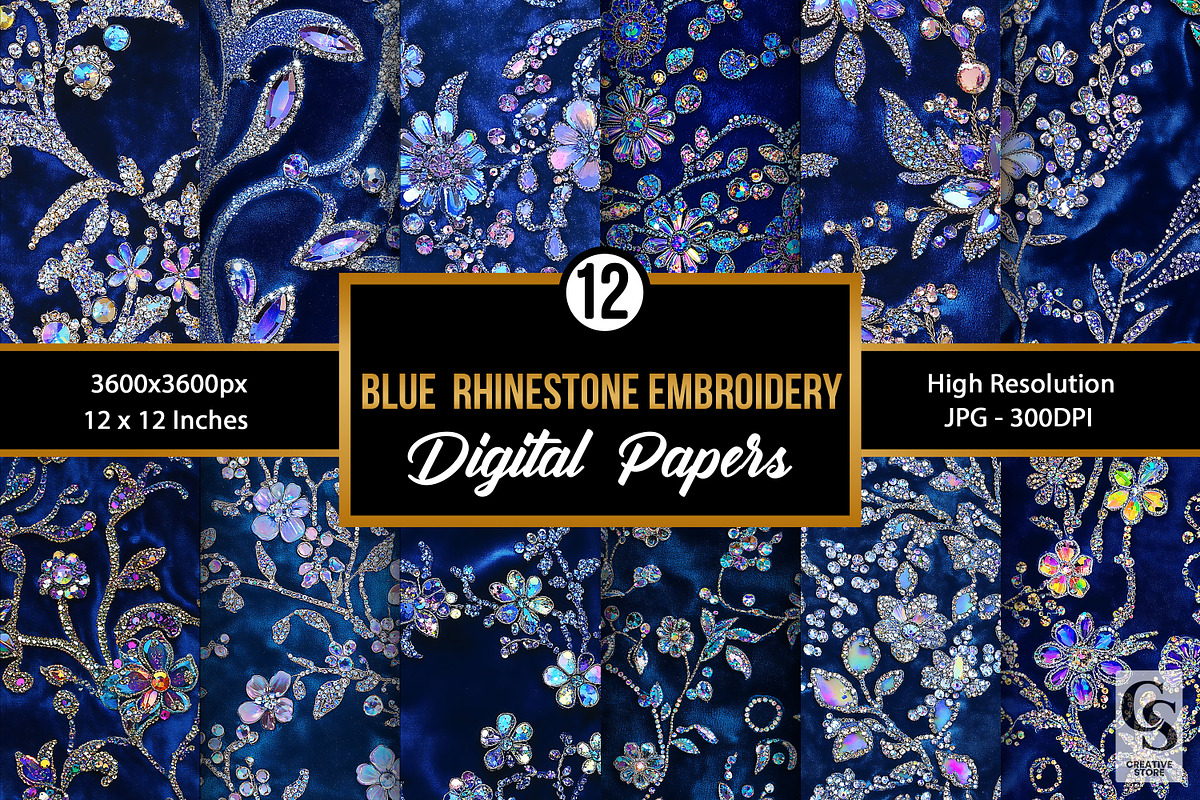 Iridescent Floral Sequin Embroidery, a Pattern Graphic by Creative Store (Photo 1 of 5)