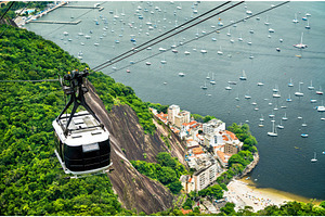 Gondola for sugarloaf mountain in stock photo containing rio and de, a Transportation Photo by Leonid Andronov