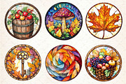 Round Stained Glass Autumn, an Illustration by Dream Creation (Thumbnail 6 of 6)
