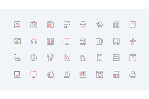 Electrical appliances home icons, an Object Illustration by Lemberg Vector