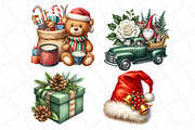 Watercolor Classic Christmas Clipart, an Illustration by DreamPrint404 (Thumbnail 4 of 4)