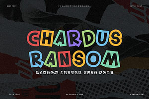 Chardus Ransom Letter Cuts Font, a Sans Serif Font by QR Design Studio