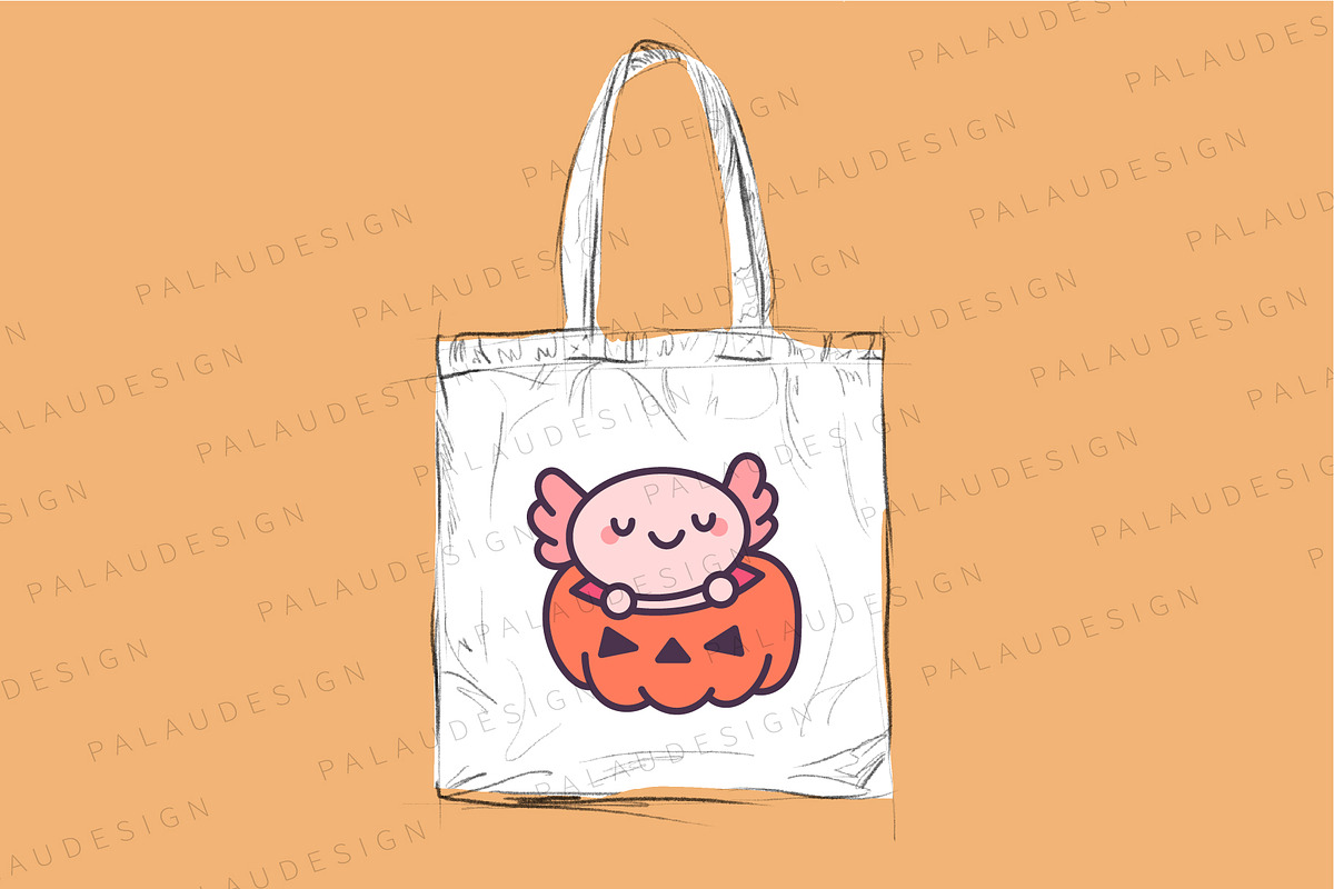 Axolotl Halloween Clipart Set, a Seasonal Illustration by Palau (Photo 3 of 12)